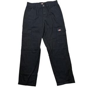 Dickies Pants 27R Womens Black Relaxed Fit Cargo Workwear Utility Casual Canvas